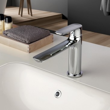 Robinet de salle de bains pour lavabo à poignée unique Rubi Saïda 9 avec  drain - Chrome – Renoz