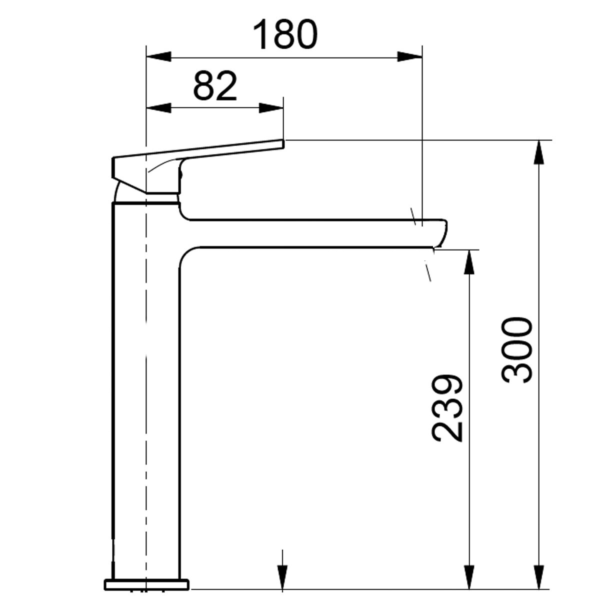 Einhand-Waschtischmischer im coolen Design mit hohem Auslauf