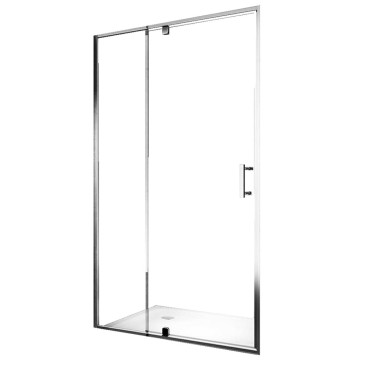 Porte de douche à charnière en verre transparent de 6 mm