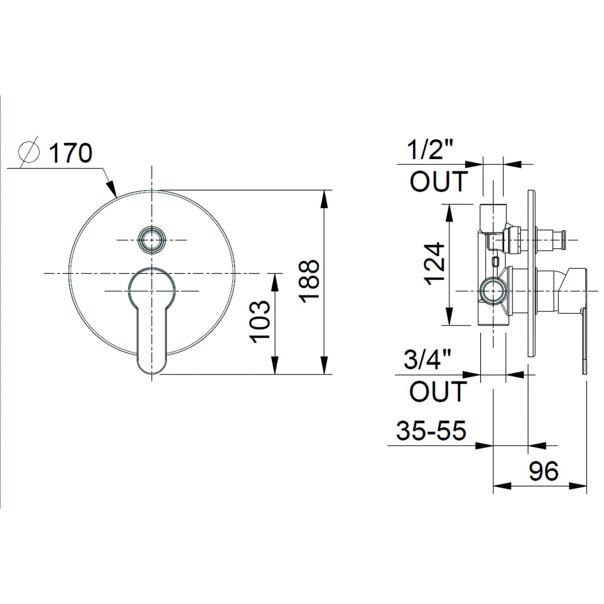 Scheda tecnica deviatore doccia crolla