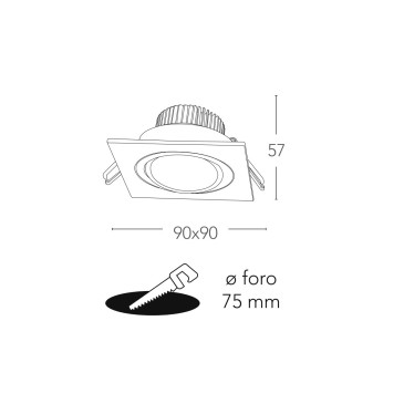 INC ORIONE Q6 BCO 8031434361216 Fan Europe Lighting Spot encastrable carré blanc orientable ORIONE