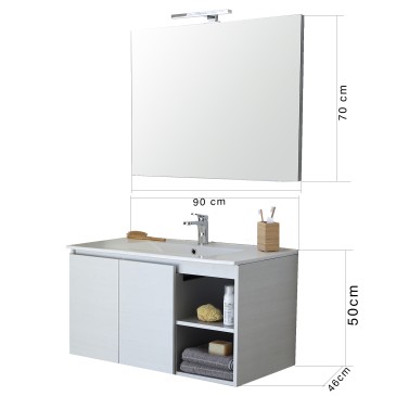 Meuble de salle de bain écologique 90 cm White Promenade