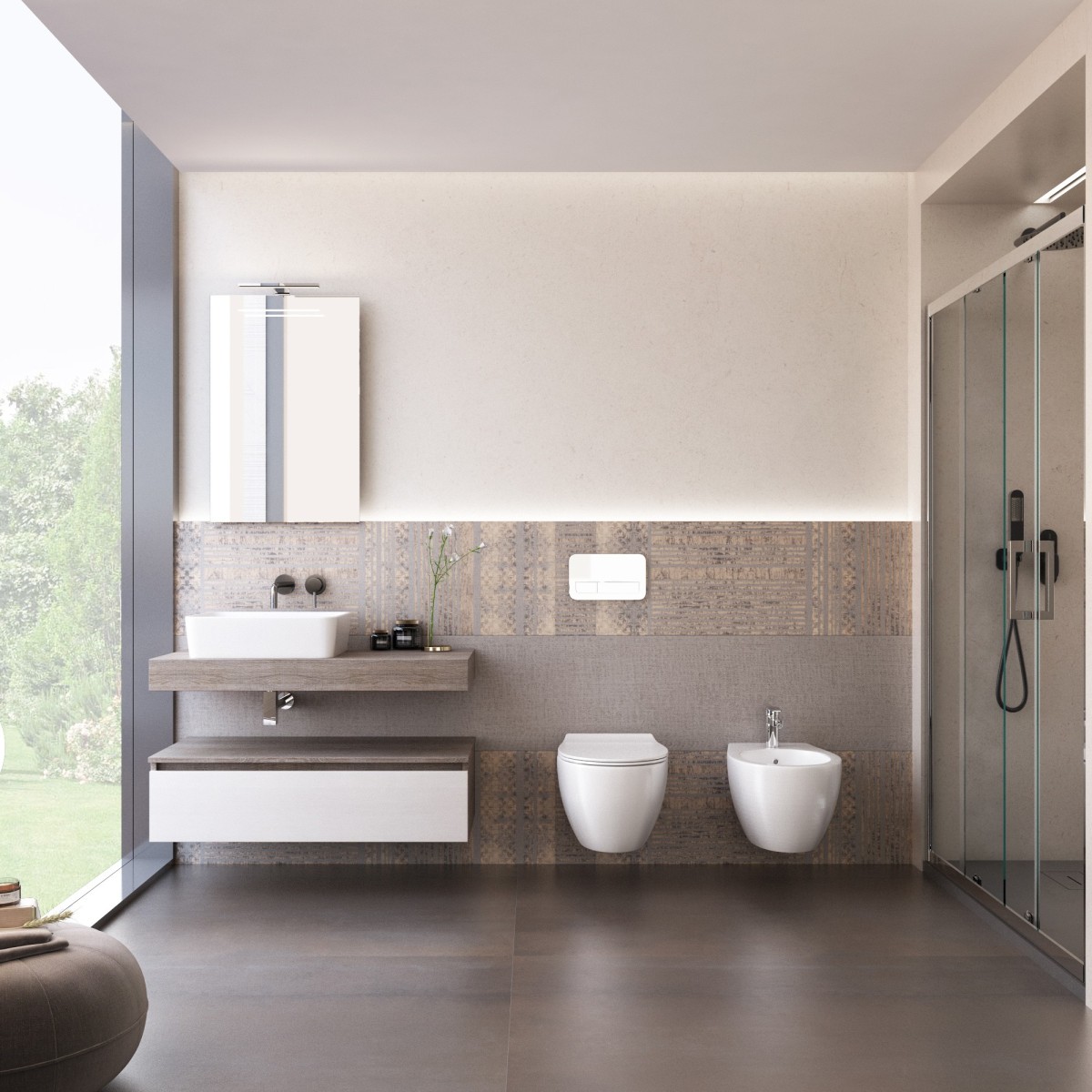 Sanitari sospesi Rimless wc e bidet Lenov