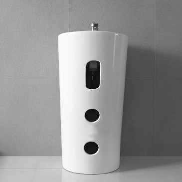 Lavabo de sol cylindrique blanc DAFNE