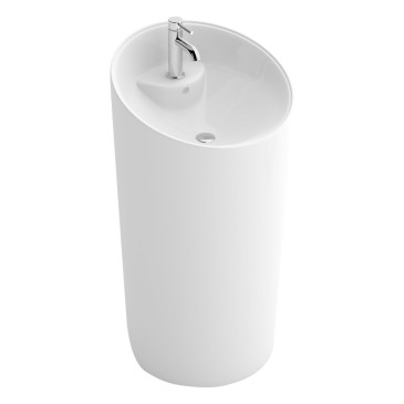 Lavabo de sol cylindrique blanc DAFNE