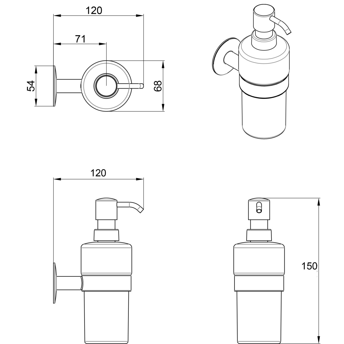 Designer-Flüssigseifenschale aus Opalglas Venezia