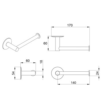 Designer-Toilettenpapierhalter aus verchromtem Stahl