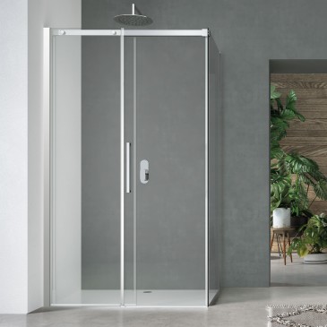 Cabine de douche double face en verre anti-calcaire JUNGLE