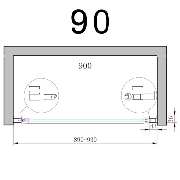 Duschtür für Nicla 8 mm H200 Schwingduschabtrennung