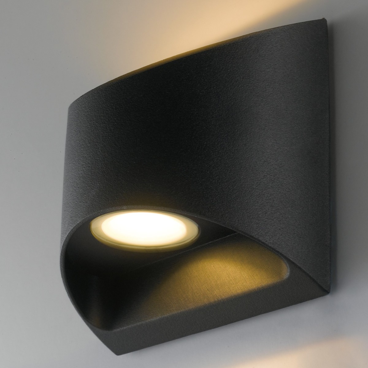 Applique murale LED design moderne structure aluminium 2x 7W noir 4000K double éclairage 120