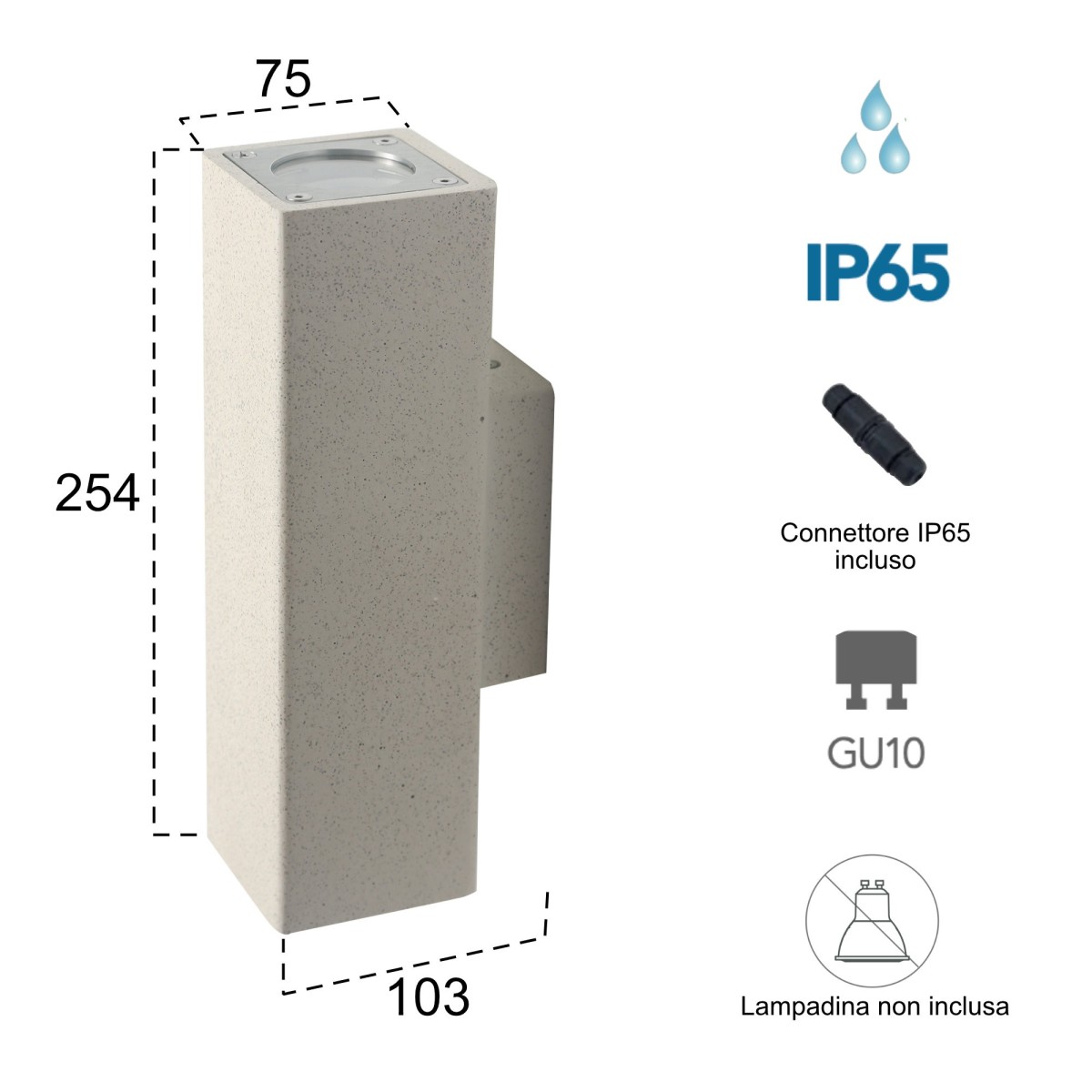 Frimar weiße GU10-Außenwandleuchte 2x35W