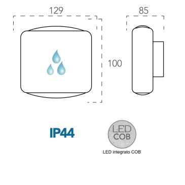 2x4W LED-Außenwandleuchte Elly aus Cortenstahl mit doppelter Emission