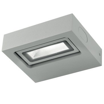 Applique murale extérieure LED rectangulaire grise réglable 3000K 12L x 10,8 x 3,6H cm 230V conducteur inclus