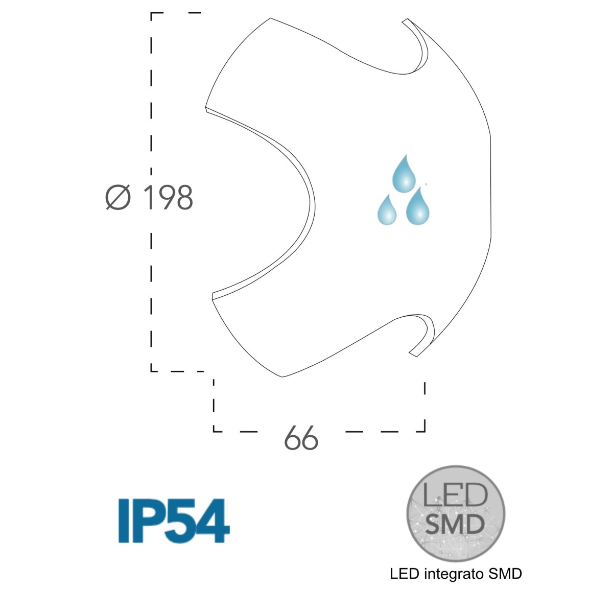 4x2W LED-Außenwandleuchte mit vierfacher weißer Emission Spider