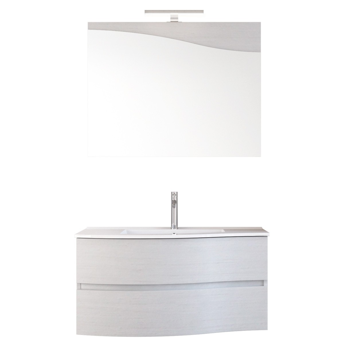 Mobile bagno sospeso 90cm legno larice bianco Mood-762