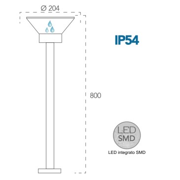 10W LED-Außenlichtmast mit...