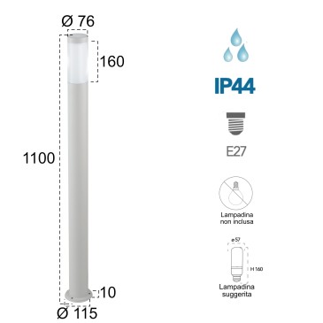 Außenpollerleuchte 40W E27...