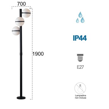 Außenlichtmast 3x60W E27...