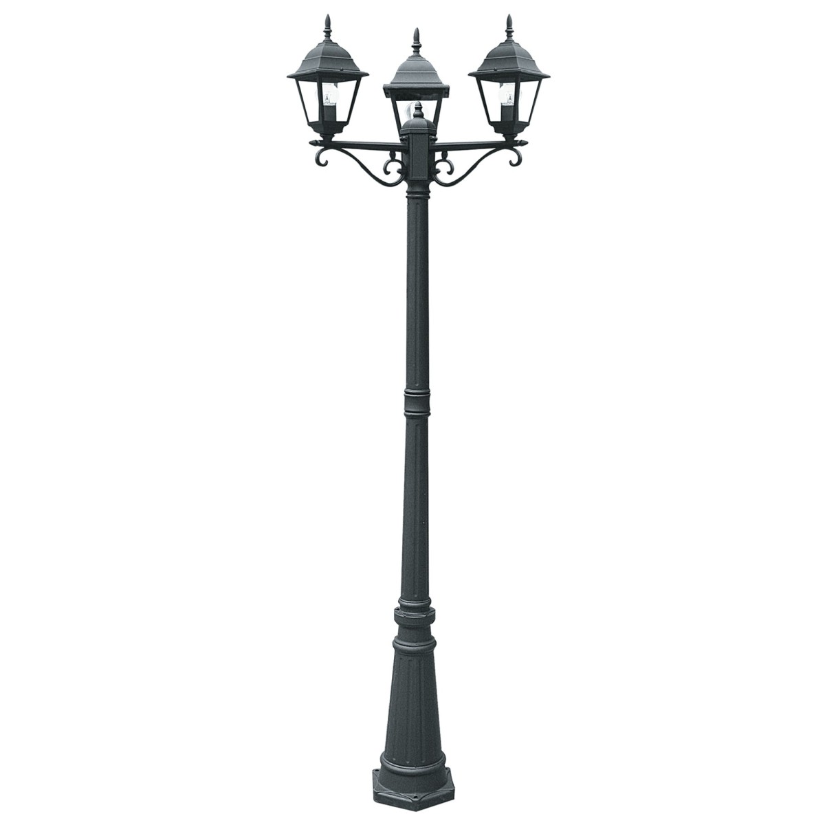 Außenlichtmast 3x60W E27 schwarz Paris