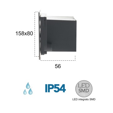 6W LED-Einbauleuchte Nickel...