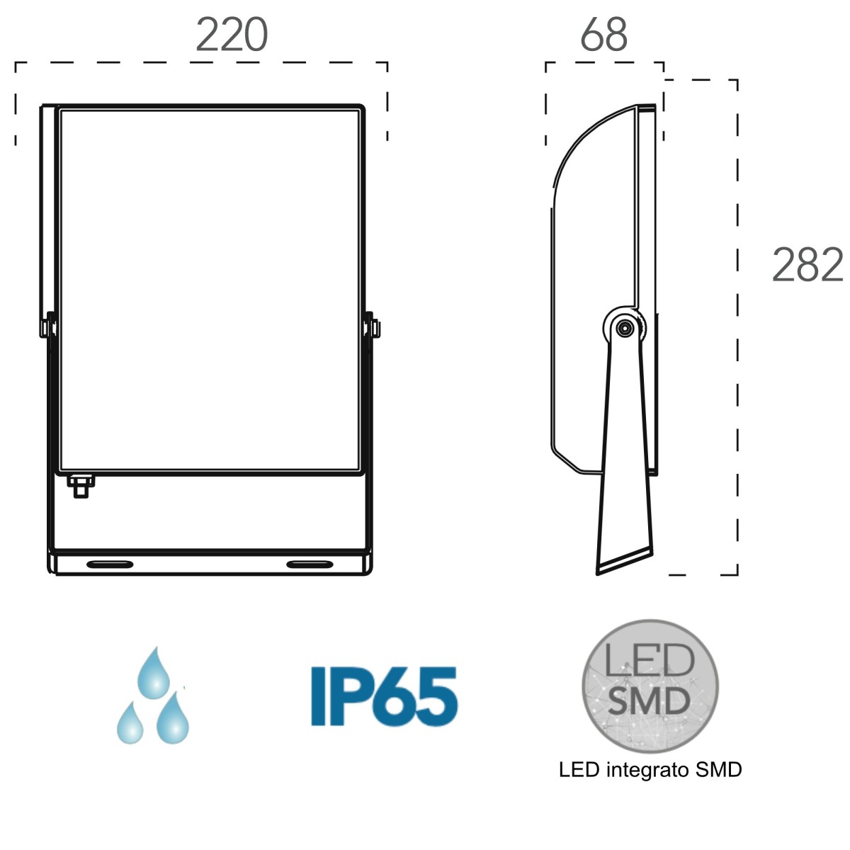 Projecteur d'extérieur LED blanc Tempus 100W