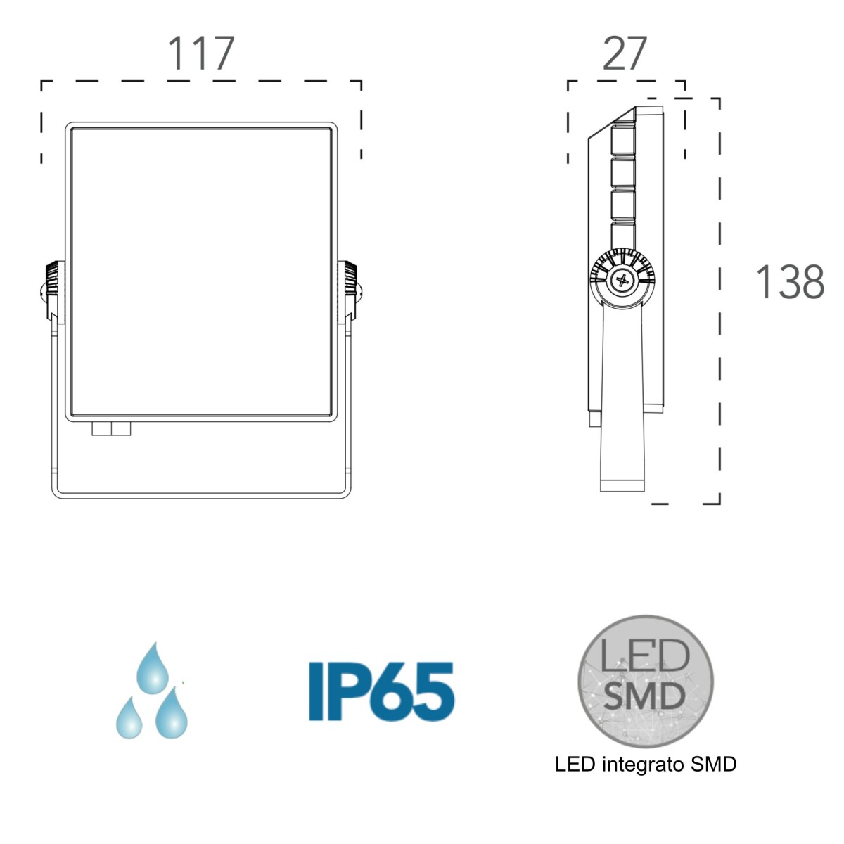 Tempus 10W weißer LED-Außenstrahler