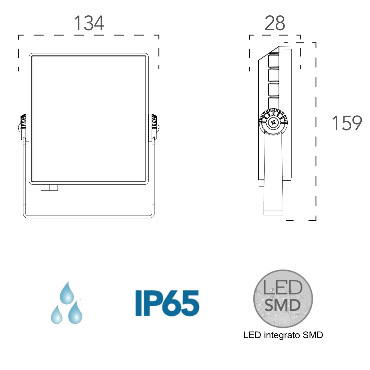 Tempus 20W weißer LED-Außenstrahler