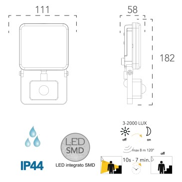 20W LED-Außenstrahler mit...