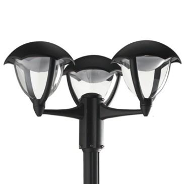 Melany schwarzer LED-Außenlichtmast 3x12W