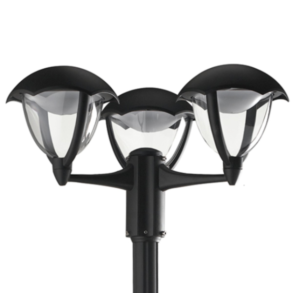 Melany schwarzer LED-Außenlichtmast 3x12W