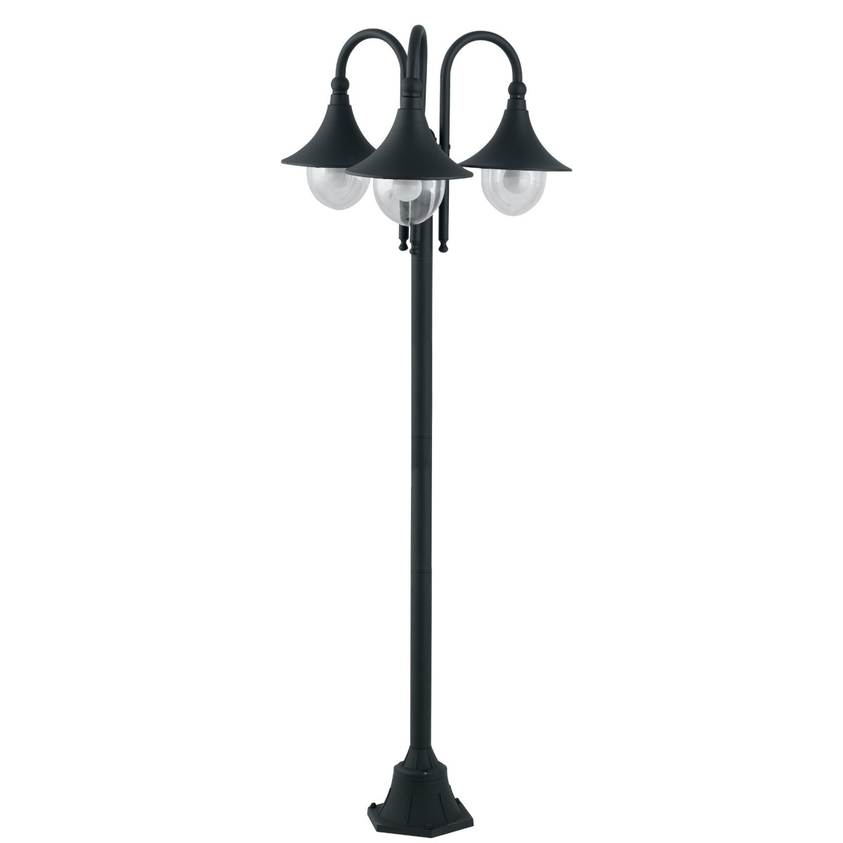 Außenlichtmast 3x60W E27 schwarz Dublin