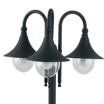 Außenlichtmast 3x60W E27 schwarz Dublin