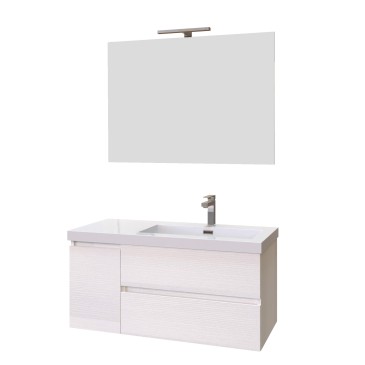 Mobile bagno sospeso Symphony 100 cm con due cassetti rovere oro