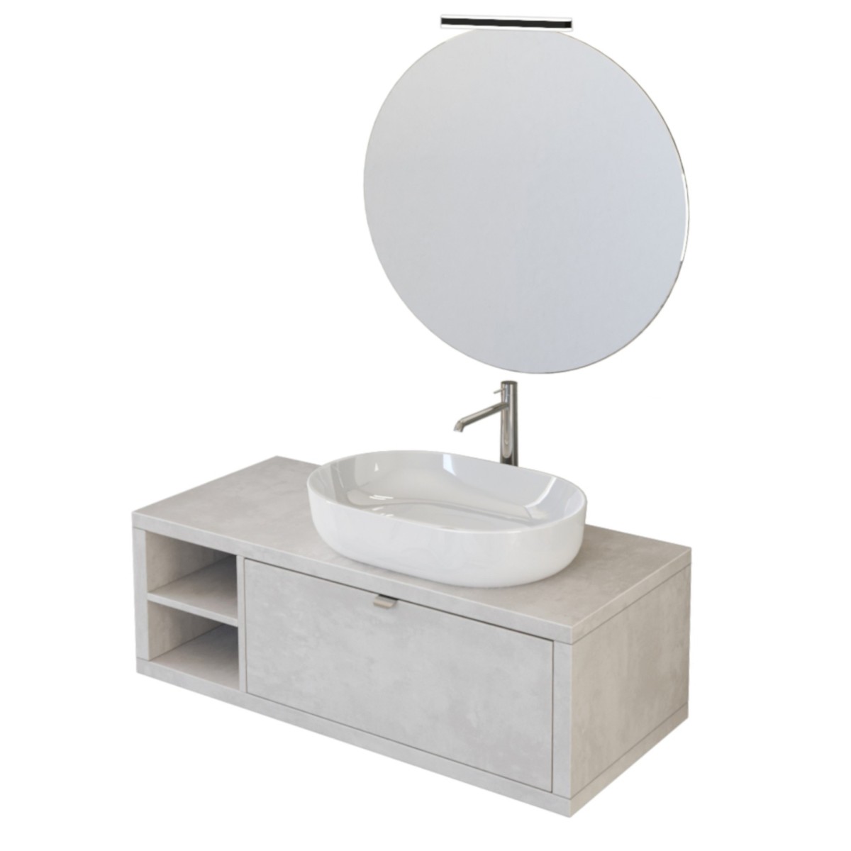 Étagère murale MOOD largeur 110 cm blanc et gris