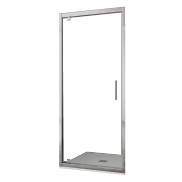 Porte de douche en niche pivotante à charnière transparente H190