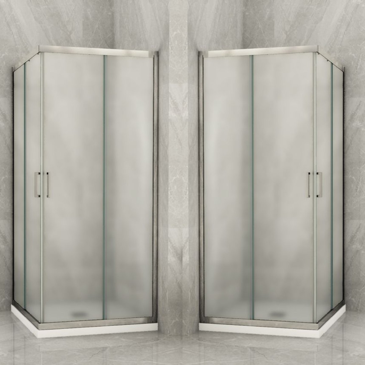 Box doccia angolare porta scorrevole 75x75 cm opaco
