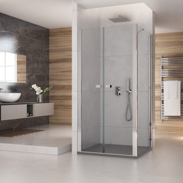 Paroi de douche double face avec grande porte d'entrée Saloon h195