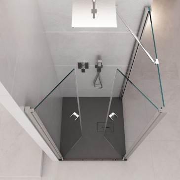 Paroi de douche double face avec grande porte d'entrée Saloon h195