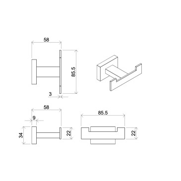 Badaccessoires-Set Zurich aus satiniertem Glas und Chrom