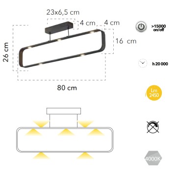 Plafoniera da soffitto 7x5W...