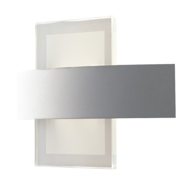 Applique da parete per interno 10W a led bianco STEVENS. Punto luce moderno in metallo e vetro.