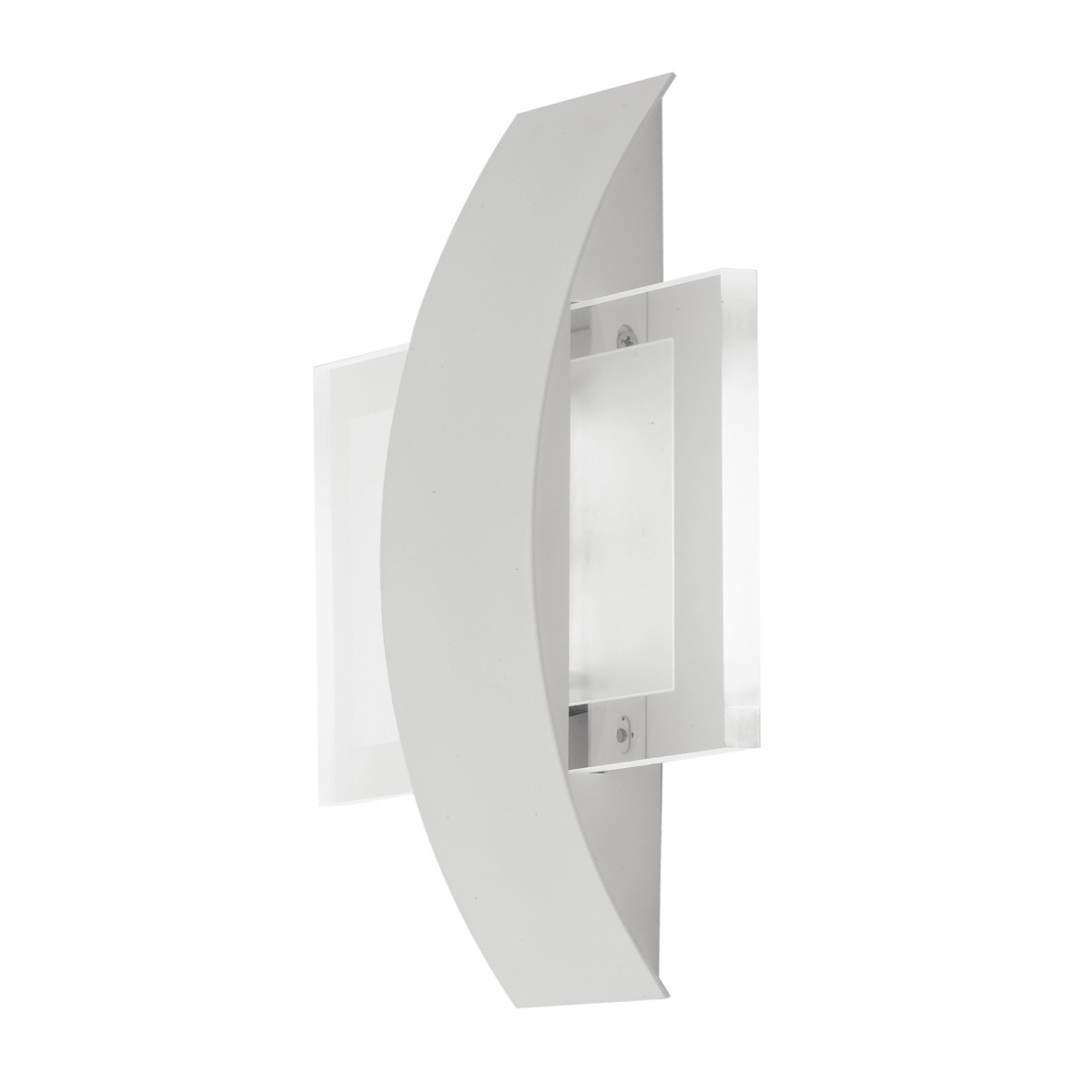 Applique da parete per interno 10W a led bianco STEVENS. Punto luce moderno in metallo e vetro.