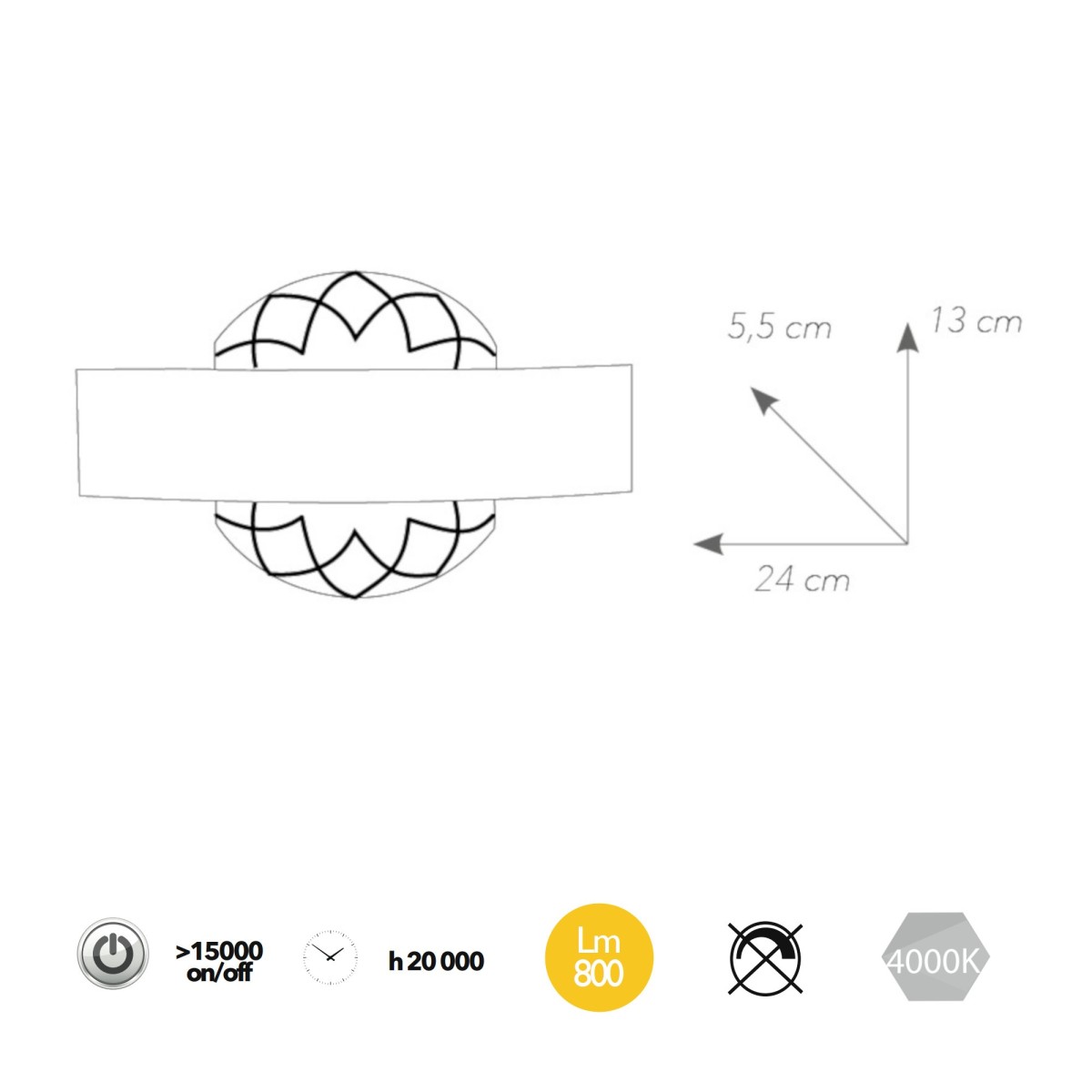 10W weiße LED-Innenwandleuchte TIBET