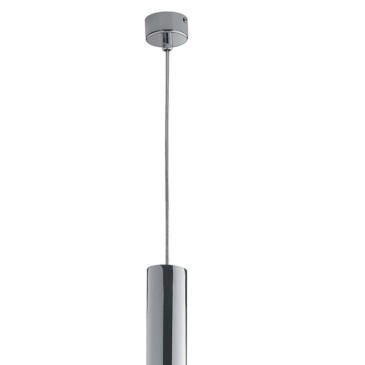 Lampada a sospensione 42W GU10 cromo VOLTURN. Design moderno, struttura tubolare in metallo.