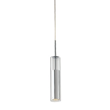 Lampada a sospensione 42W GU10 cromo CENSY. Struttura in vetro e metallo dallo stile moderno e minimal.