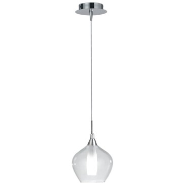 Lampada a sospensione 28W G9 trasparente BLINDER. Lampadario moderno in metallo e vetro.