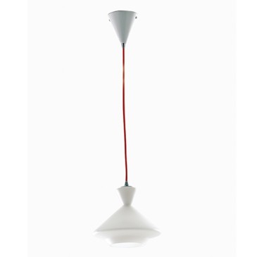 Lampada a sospensione 60W E27 conica bianca AZURE