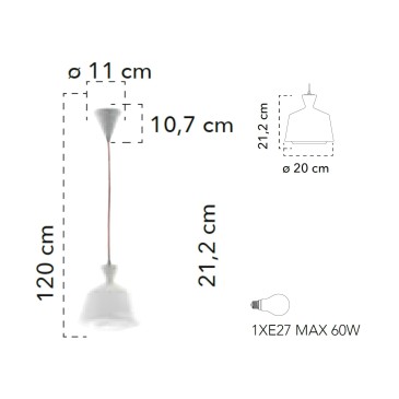 60W E27 weiße trapezförmige...