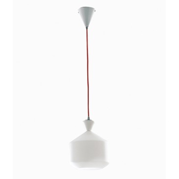 I SUGAR C 8031440356732 Fan Europe Lighting Suspension avec fil rouge et diffuseur blanc SUGAR