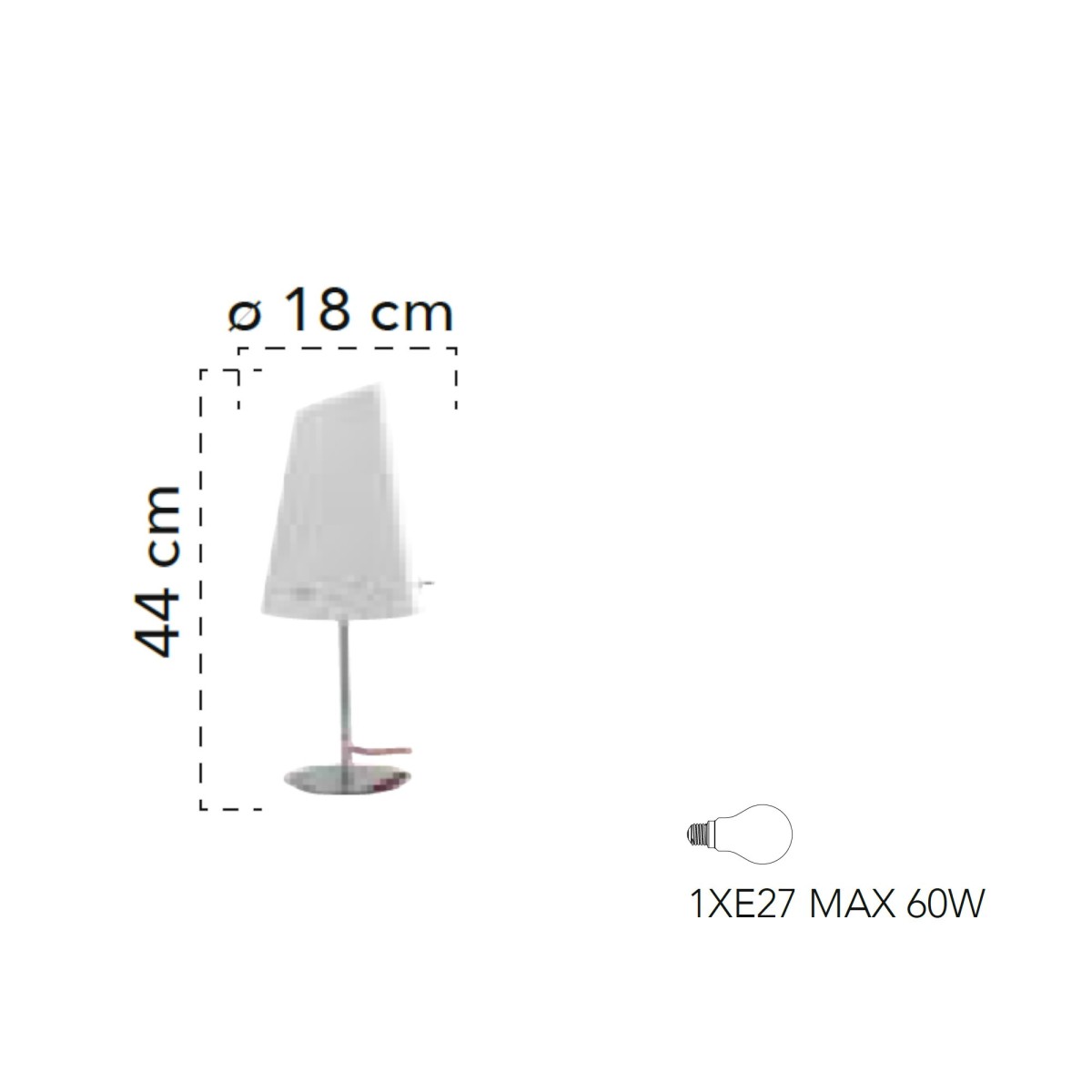 Lampada da tavolo 60W E27 altezza 44cm bianca LOCKE. Punto luce dal design moderno ed essenziale.